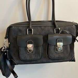 Dooney Bourke anniversary double pocket satchel Tote purse handbag wristlet New